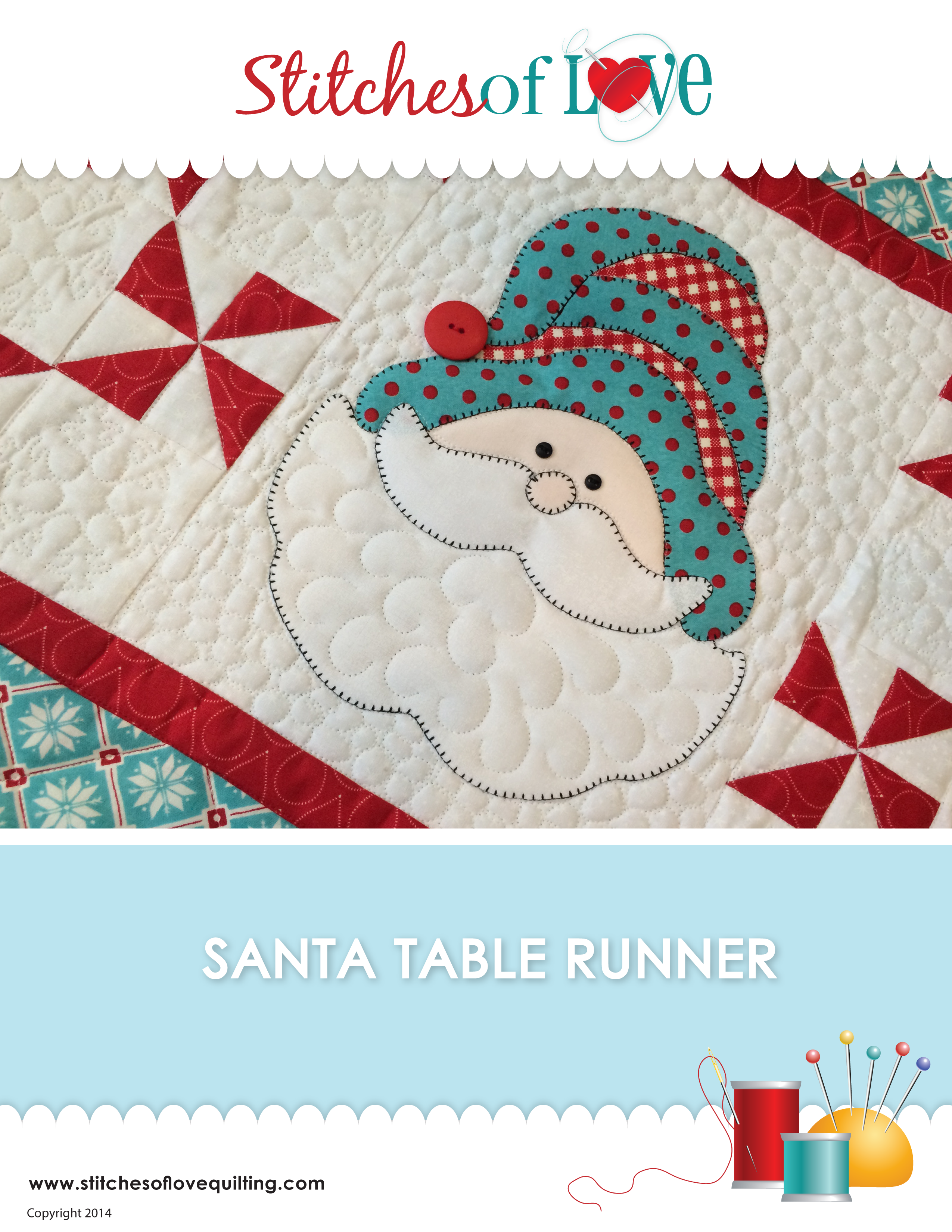PDF e Stitches  Quilting Table Love Pattern patterns of runner  table  Runner Santa santa