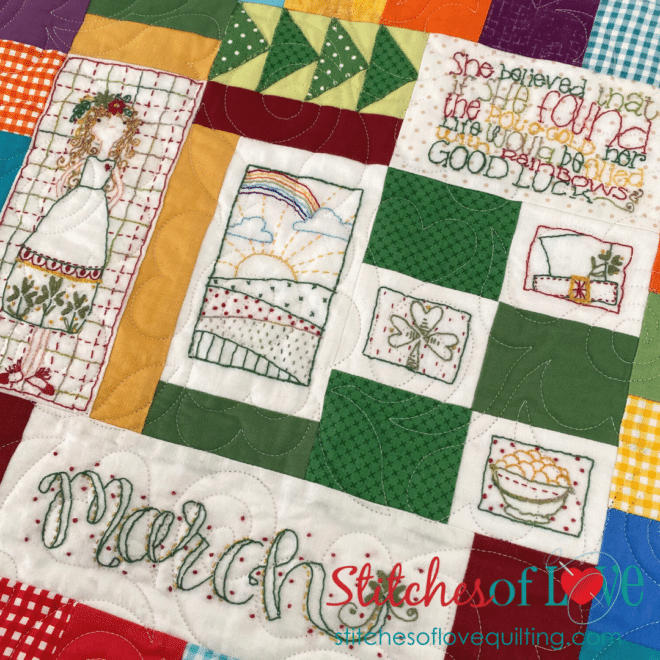 A Girl's Life Quilt Close Up Miss March
