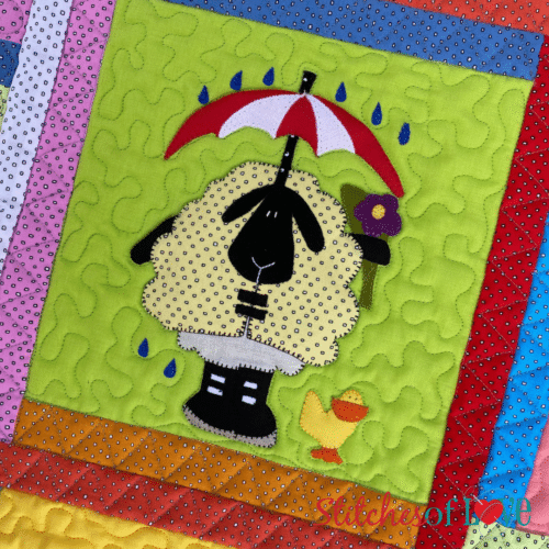 Little Franny Block of the Ewe Troupe Quilt by Stitches of Love Quilting and Amy Bruecken Designs
