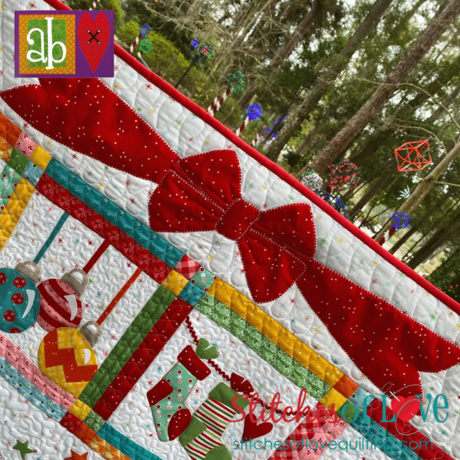 Christmas Lane Block of the Month Border Bow