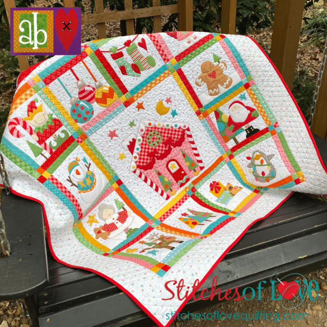 Christmas Lane Block of the Month on a Swing