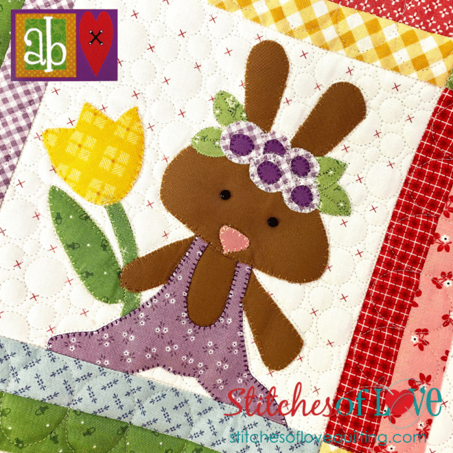 Hop To It Block of the Month Block One Bowie Bunny