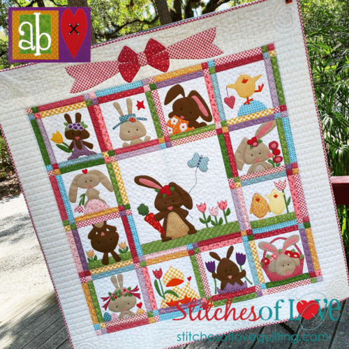 Hop To It Block of the Month Quilt Embroidery Machine Applique