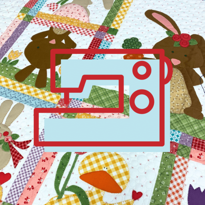 Hop To It Block of the Month Sewing Machine Applique