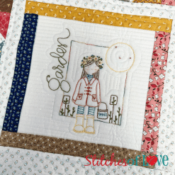 Block One Garden of Garden Girls Hand Embroidery Block of the Month