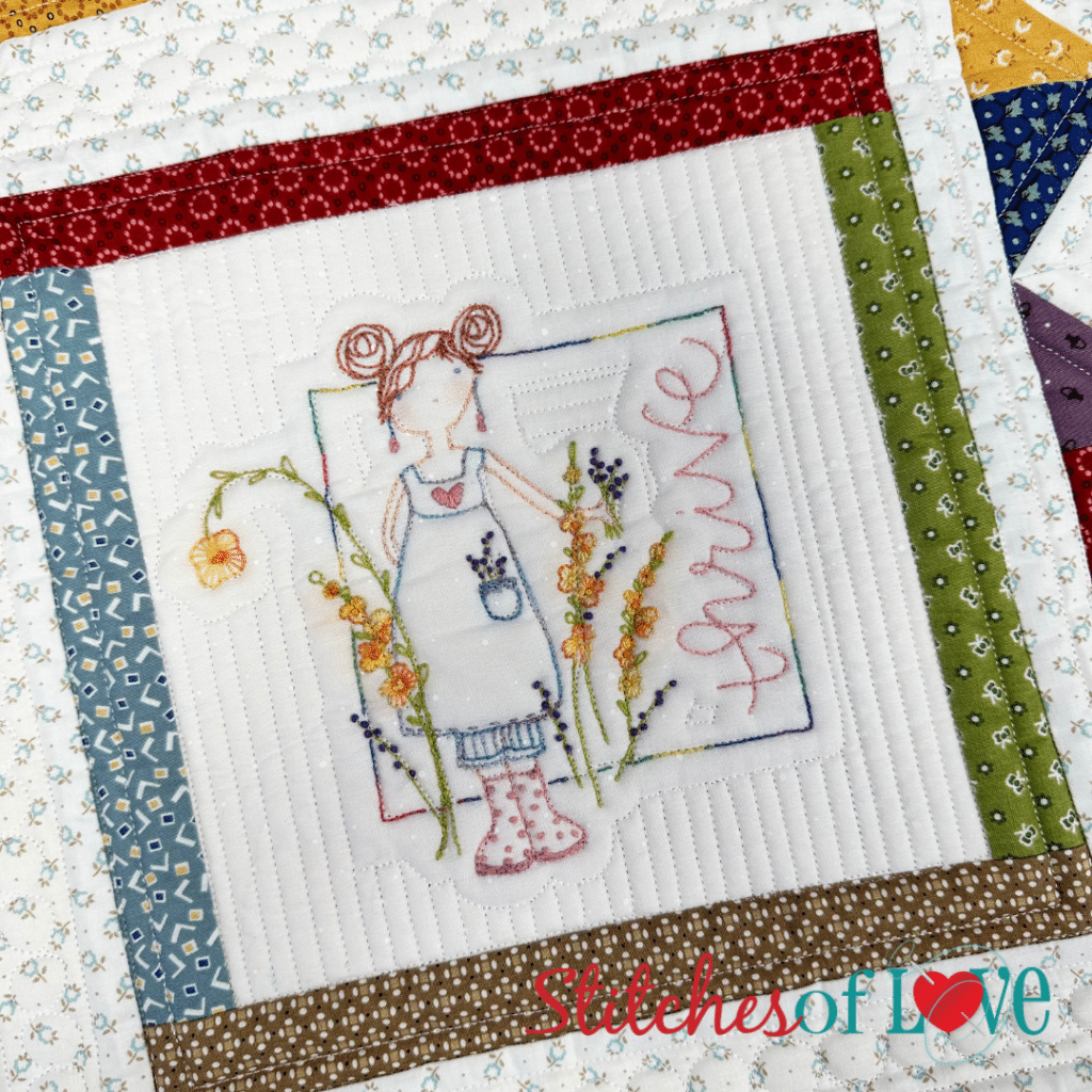 Block Six Thrive of Garden Girls Hand Embroidery Block of the Month