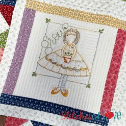 Block Ten Grow of Garden Girls Hand Embroidery Block of the Month