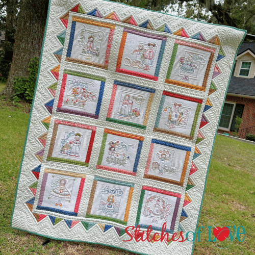 The Garden Girls Hand Embroidery Block of the Month Quilt
