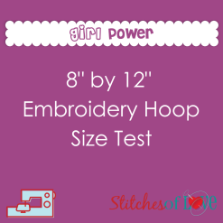 Girl Power Embroidery Hoop Size Test