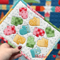 Mitten Toss Mug Rug Practice Project by Stitches of Love Quilting