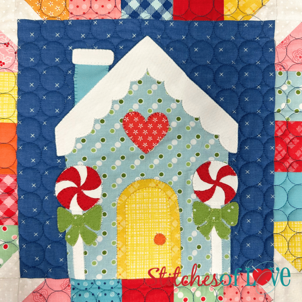 Christmas Gnomes Block Nine Blue Gnome House