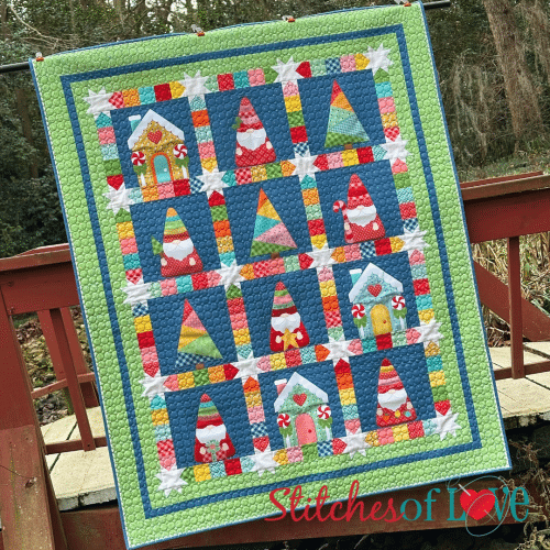 Christmas Gnomes Quilt Sewing Machine Applique