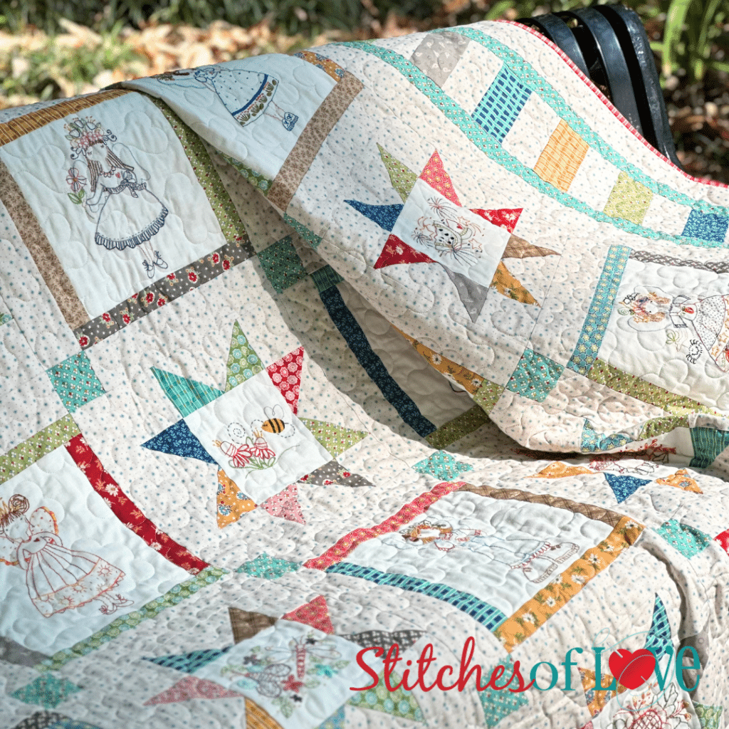 EA Quilt on a Bench