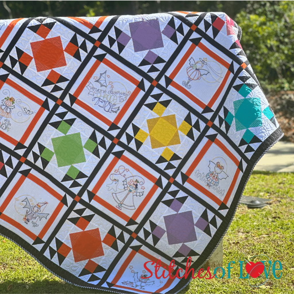 Bat Girls Quilt on a Sign